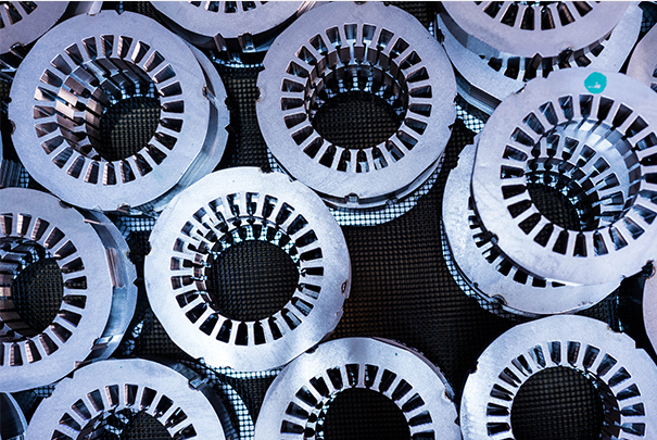 Lamination stack on a LiDAR motor stator redesigned for torque and efficiency